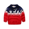 Mudkingdom boys and girls pure cotton Christmas deer pattern pullover kids knit sweater