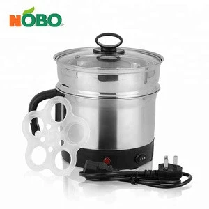 Multi-Use Stainless Steel Hot Pot 1.8L Small Electric Rice Cooker with Steam Layer