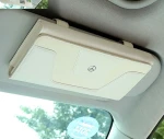 Multifunction leather car tissue holder with mirror & card slots
