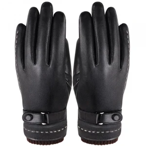 N427 Winter PU Touch Screen gloves Waterproof Thermal Gloves Cycling Outdoor Leather gloves mittens for men women
