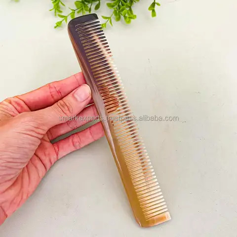 Natural Buffalo Ox Horn Comb - Anti-Static Handmade Pocket Comb - Middle Ages Eco-Friendly Compact Classic