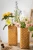 Import Natural Wooden Woven Square Flower Vase Set of 2 Handmade Flower Baskets Water-hold Home Decor Fresh or Dry Bedroom Windowsill from China