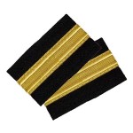 New 2 Bar Silver Airline Pilot Epaulettes Engineer Shoulder Boards Rank Insignia