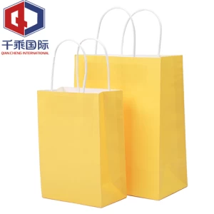New arrival custom logo Kraft paper shopping paper bag colorful shopping bag foldable food packaging shopping bag with handle