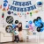 Import New Birthday Party Supplies Happy Birthday Banner Star Heart Foil Balloons Black Blue Birthday Party Decoration Set from China