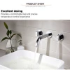 New Copper Brushed Gold Brushed Rose Gold Dark Wall-mounted Three-hole Bathroom Basin Faucet Hot and Cold Water Faucet