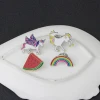 New Creative Design Unicorn Rainbow Multi Shapes Brooch Wholesale