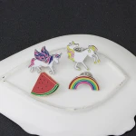 New Creative Design Unicorn Rainbow Multi Shapes Brooch Wholesale