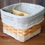 New design handwoven wooden storage basket wth liner