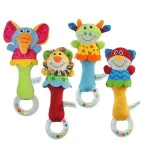 New design plush toy animal hand bells newbron gift baby rattle