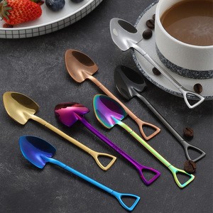 New Design Shape Small shovel Coffee Spoon 304 Stainless Steel Small Tea Spoon for Wedding Favors