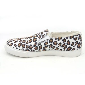 New fashion leopard print height increasing shoes women no lace casual canvas loafer shoes