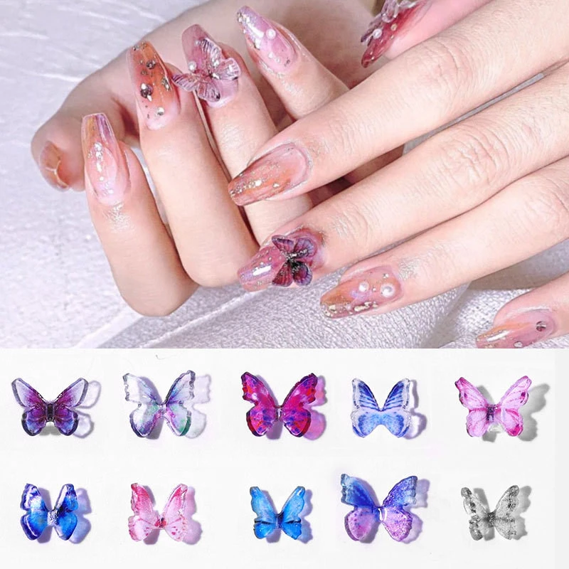New Fashion Shining laser butterfly Modelling Nail Supplies