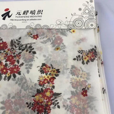New fuji tex 100% Polyester 75D Chiffon Printed Pleated Women Dress Fabric