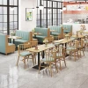 new high end restaurant furniture sofa round booth dining tables and chairs coffee shop leather chair coffee shop table