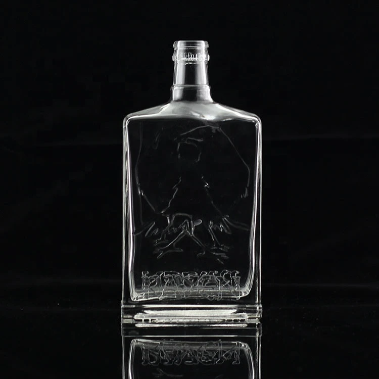 New Luxury Glass Bottle 750ml 1000ml Empty Whisky Vodka Brandy Liquor Glass Bottle For Sale