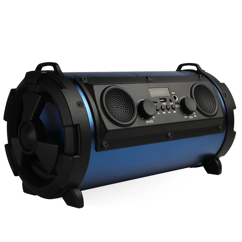 New product New Outdoor Portable 15W Subwoofer Karaoke BT Speakers Colorful LED Cylinder Super Bass