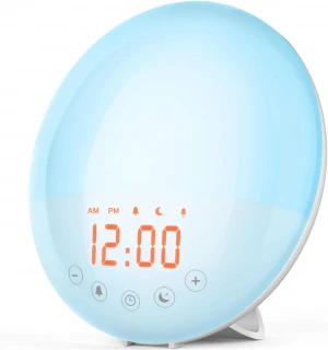 New Sample 7-Color Wake-Up Night Light Speaker Radio Snooze Led Display Digital Clock Controller