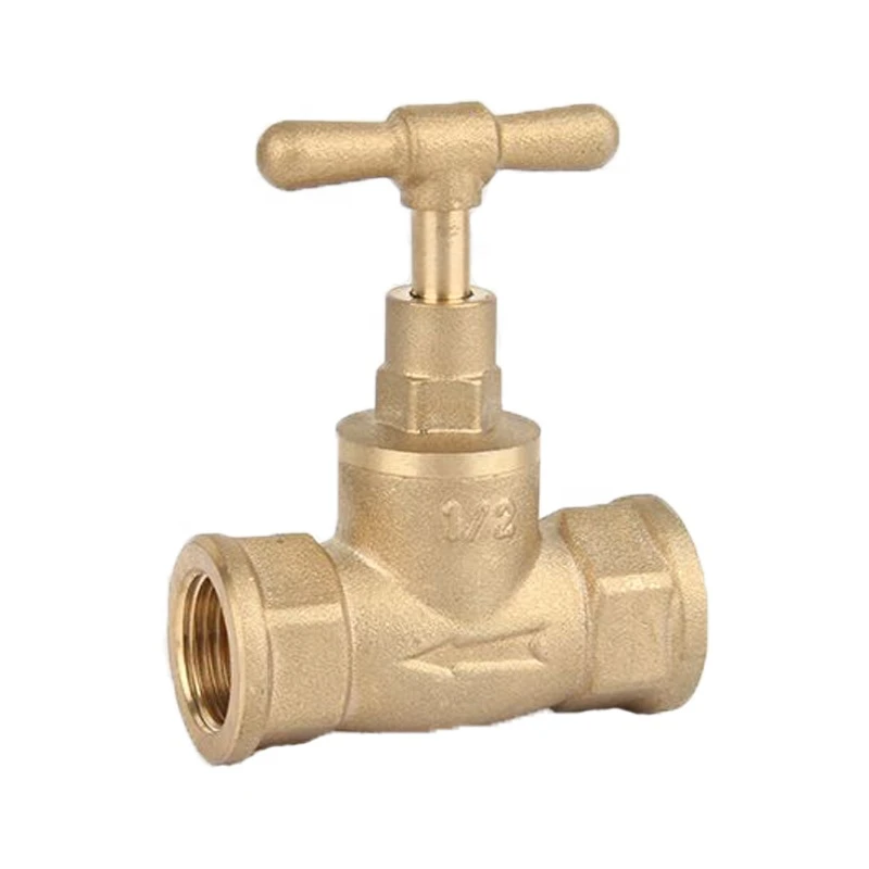 New style brass nature color rubber seal brass stop valve