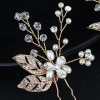 New Style Hot Sell High-quality European Freshwater Pearl Bridal Hair Ornaments Handmade Crystal leaf Hair Pin Jewelry