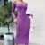 Import New Trend Solid Color Sexy One-step Long Skirt One-shoulder Long Slevee Dress Women from China