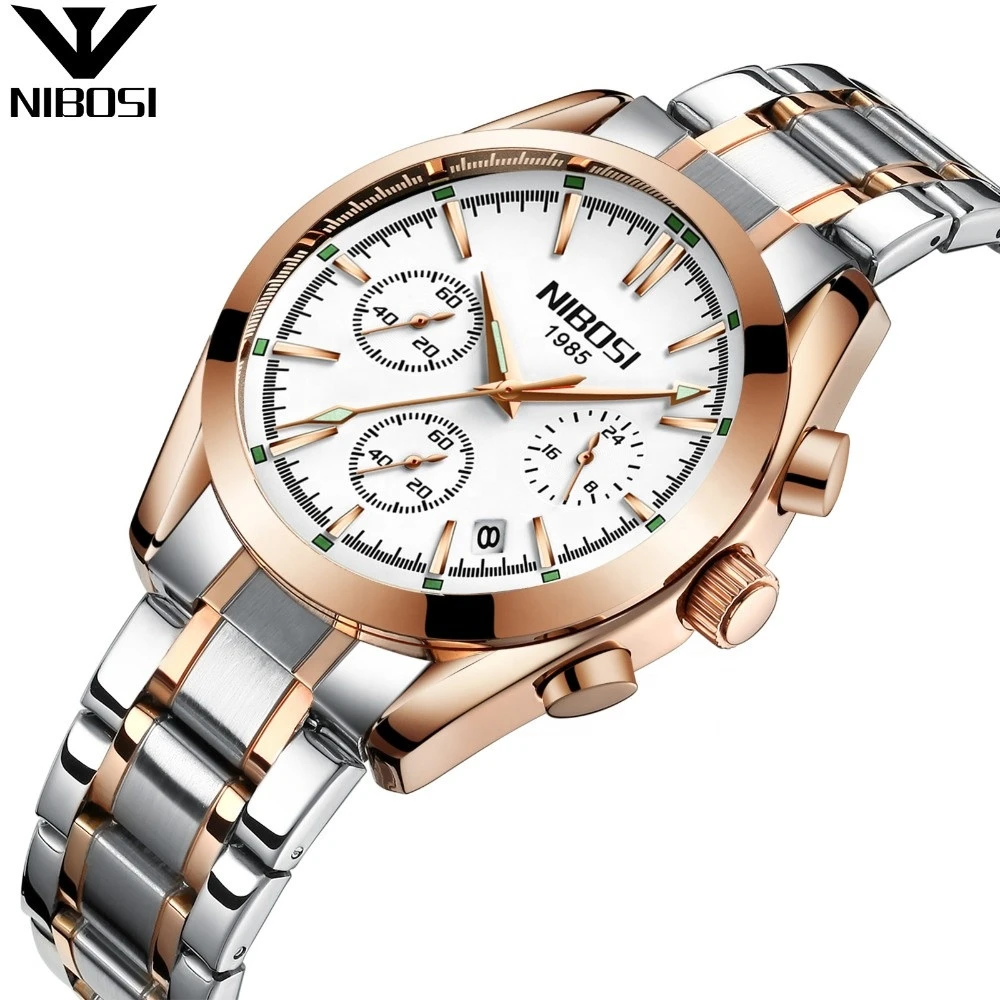 NIBOSI 2310 Men Watches Top Brand Luxury Fashion Business Quartz Watch Men Sport Metal Waterproof Wristwatches