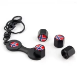 Norway Flag Logo Car Wheel Parts Valve Caps with Wrench Wheel Tire Valve Cap