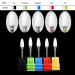 NT11 2.35mm Bullet Ceramic Nail Drill Bit Rotate Burr Milling Cutter Bits For Manicure Pedicure Tools Electric Nail Drill