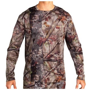 OEM Dry Fit Men&#39;s Outdoor Breathable Hunting Clothing Camo T Shirts
