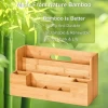 Office Supplies Accessories File Organizer With Pencil Holder 9 Compartments Storage Custom Office Bamboo Desk Organizer