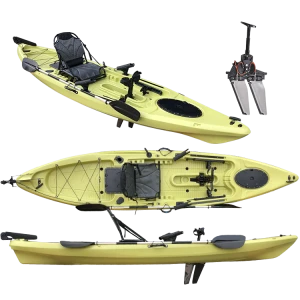 One person sit on top fishing kayak with pedals and seat custom foot pedal single fishing kayak camouflage canoe kayak