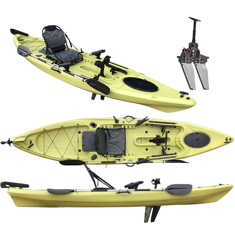 One person sit on top fishing kayak with pedals and seat custom foot pedal single fishing kayak camouflage canoe kayak