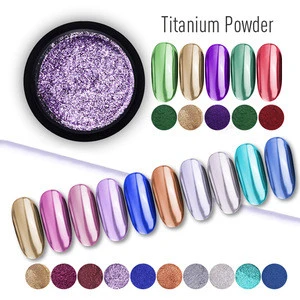 O.R.I new hot selling 15 colors mirror chrome titanium nail pigment powder