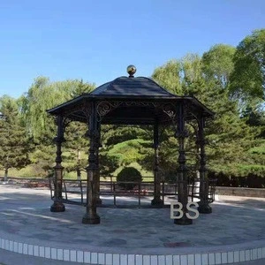 outdoor victorian cast iron round gazebo  for sale