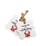Personalized embossing logo white paper garment hang tag