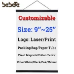 Personalized Magnetic Oak Wood Poster Frame Hanger in Black for Photo Picture Canvas Artwork Art Print Wall Hanging