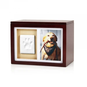 Pet urn Factor Wholesale Funeral Supplies Custom Wooden Pet Urn Photo Cinerary Box For Ashes