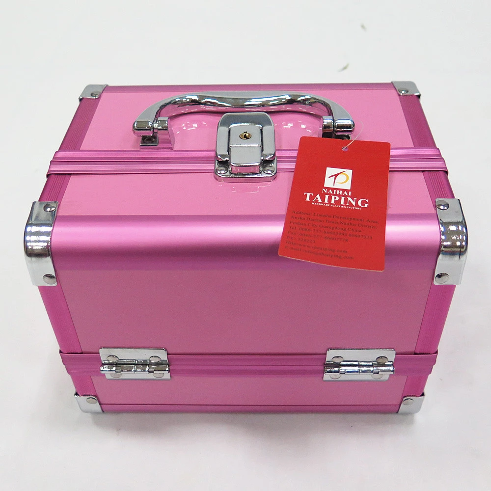 Pink aluminium Cosmetic caboodles cases