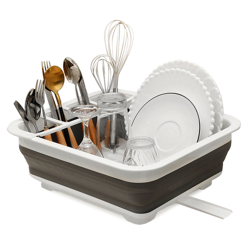 Buy Plastic Kitchen Collapsible Foldable Dish Drying Rack Dish Drainer ...