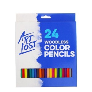 Plastic Manga Sketch Pencil Professional drawing pencil without wood Woodless 24 color pencil set