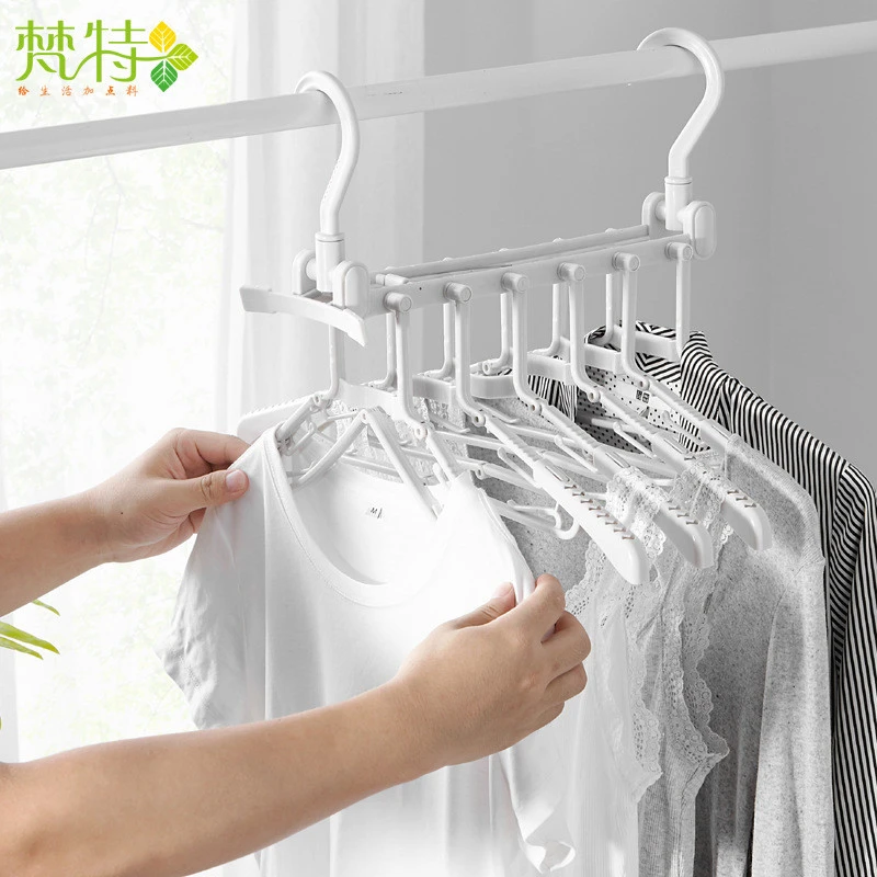 Plastic non-slip clothes suit hangers folding hanger multipurpose cloth hanger stand