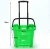 Import plastic supermarket shopping basket two wheels with pull handle from China