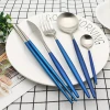 Plated Flatware Set Stainless Steel Cutlery Dessert Spoons and Forks