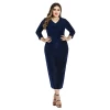 plus size apparel stock women clothing dress chiffon long dress hollowed-out lace casual dresses gown for women