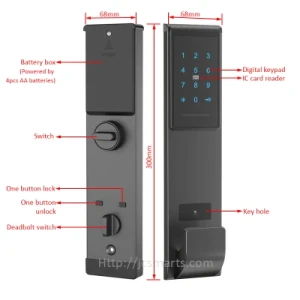 Portable Automatic Wooden Door Bluetooth Keyless Smart Digital Door Lock with Ttlock APP
