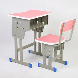 Primary middle school desk table adjustable student desk and chair school chairs for sale