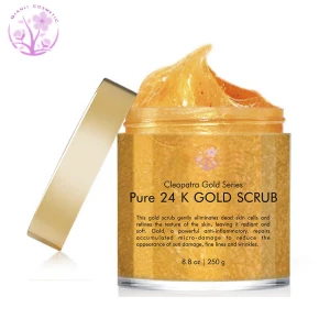 Private Label Organic Whitening Exfoliating 24k Gold Face Body Scrub
