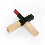 Private Label Your Logo Waterproof Super Lustrous Lipstick in Gold Tube