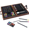 Professional Art supplies color pencils&amp;oil pastels set drawing art set in wooden box