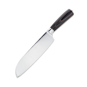 Professional High Quality  Sharp Blade Japanese Carbon Steel 7 inch Chef Knife With Pakka Wooden Handle